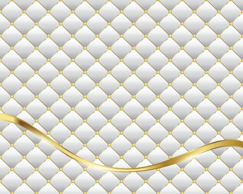 White diamond Shape Luxury Pattern with Golden ribbon