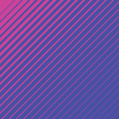 Pink striped geometrical diagonal parallel lines pattern on neon blue background