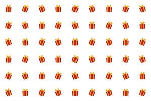 Red Gift boxes with yelow ribbon seamless pattern white background vector