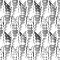 seamless geometrical pattern black waves on white background vector
