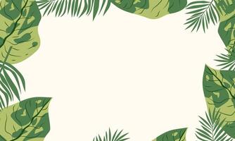 Hello Summer concept design, abstract illustration with jungle exotic leaves, colorful design, summer background and banner cozy summer elements vector
