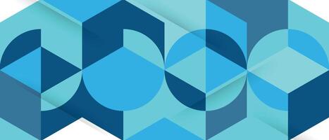 A blue and white geometric pattern with a diamond shape vector
