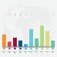 Modern presentation template chart, graph for use in business plan on white background. System data analysis. vector