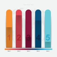 Infographic bar chart with numbers and colors vector