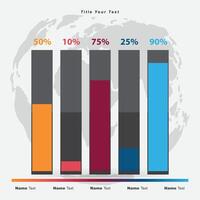 Infographic bar chart with different percentages vector