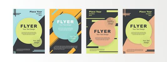 Three vertical banners with different colors and shapes vector