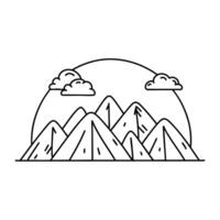 Clouds hugging the top of a forested ridge vector
