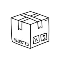 Package being returned with a REJECTED sticker on the box vector