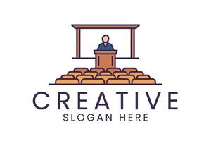 Conference speaker event for business presentation and public speaking vector