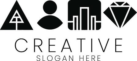 Modern Creative Business Design Template Icons tree chart clean black white style vector