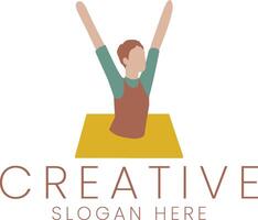 Abstract Creative Person Design Template Yellow Brown Green art icon flat style image modern vector