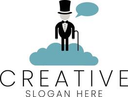 Elegant Gentleman Creative Cloud Concept Design Modern Business Illustration Icon Image Style vector