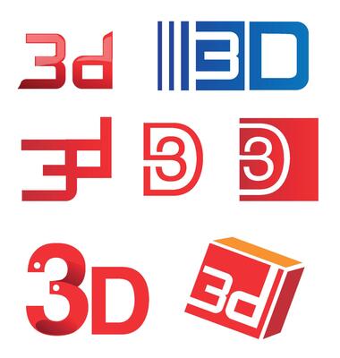 3d symbol set isolated on white background