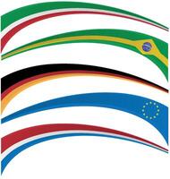 flag set on white background vector