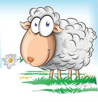 sheep cartoon on background vector