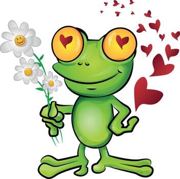 rana dibujos animados conjunto vector