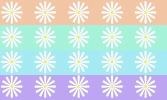 a pattern composed of white daisies flower with stripes pastel background , design for fabric or various pattern printing works. vector