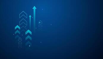 A business arrows up to sucess in technology stlyes, with Growing up arrows blue in business trend, differents arrows on gradient blue background vector
