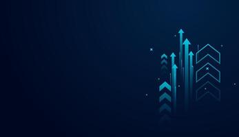 A collection of up trend arrows in business elements. The technology blue arrows obect design used in finance and forex trading vector