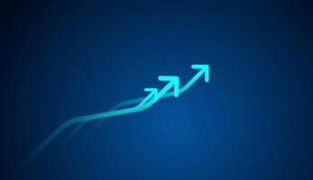A growing up arrows blue on dark. smooth up arrows for business sucess concepts usage, illustration vector