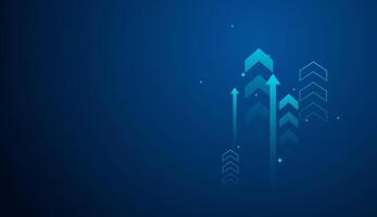 Growing up arrows blue in business trend, differents arrows on gradient blue background, A business arrows up to sucess in technology stlyes vector
