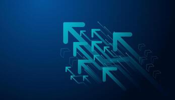 Set of bold blue arrow leads a trail of motion, representing business growth, technological progress, and rising momentum, illustration vector
