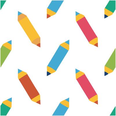 Colorful multi color playful Cartoon Pencils Seamless Pattern