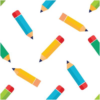 Colorful Cartoon Pencils Seamless Pattern