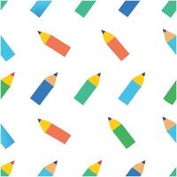 multi color playful Cartoon Pencils Seamless Pattern vector