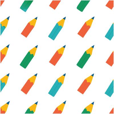 Cartoon Pencils Seamless Pattern