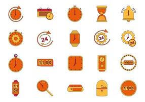 Time And Clock Icon Element Set vector