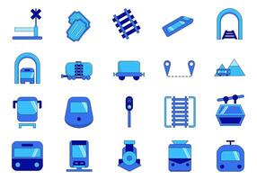 Train Track Icon Element Set vector