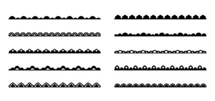 Scallop lace ornament frames, edge borders set vector