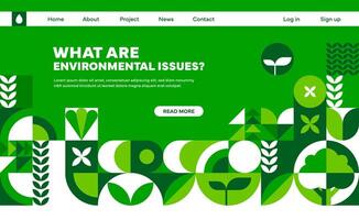 landing page with ecology environment pattern vector