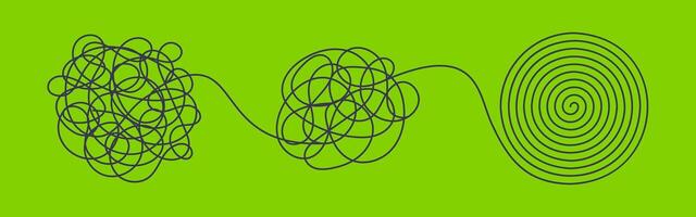 Chaos and order green business concept flat style design illustration isolated on white background. vector