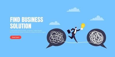 Understanding problem solution simplify business challenge with idea. vector