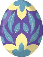 Easter Egg in Floral Pattern Design. vector