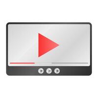 Player Interface. Play Button Icon. Progressing Bar with Slider Bar, and Stop Buttons. vector