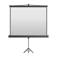 Clean Blank White Projector Screen. Projector Screen Element for Education, Meeting. vector