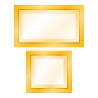 Golden Photo Frame on White Background. Rectangle Gold Photo Frame. Frame Elements. vector