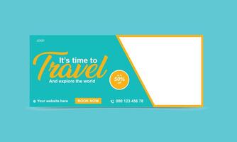 Travel Web Banner Template Explore the World Ad Design vector