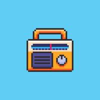 Pixel art radio game asset design vector