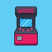 Pixel art arcade machine game vector