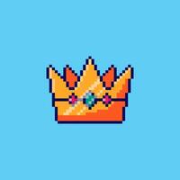 Pixel art a crown game asset design vector