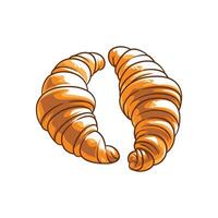 Golden Flaky Croissant Irresistibly Soft and Buttery Layers vector