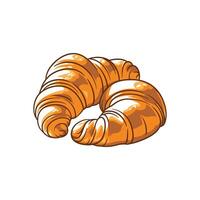 Perfectly Baked Croissant with Crispy Layers and Soft Center vector