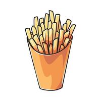 Simple and Versatile French Fries Illustration with Paper Wrapper vector