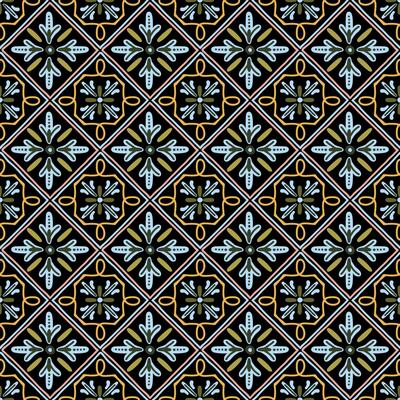 Seamless azulejos ceramic design pattern. traditional blue geometric background texture