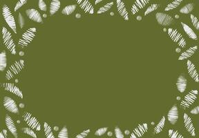 White Line Sketch on Green Background vector