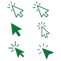 Green Click Cursor Icons vector